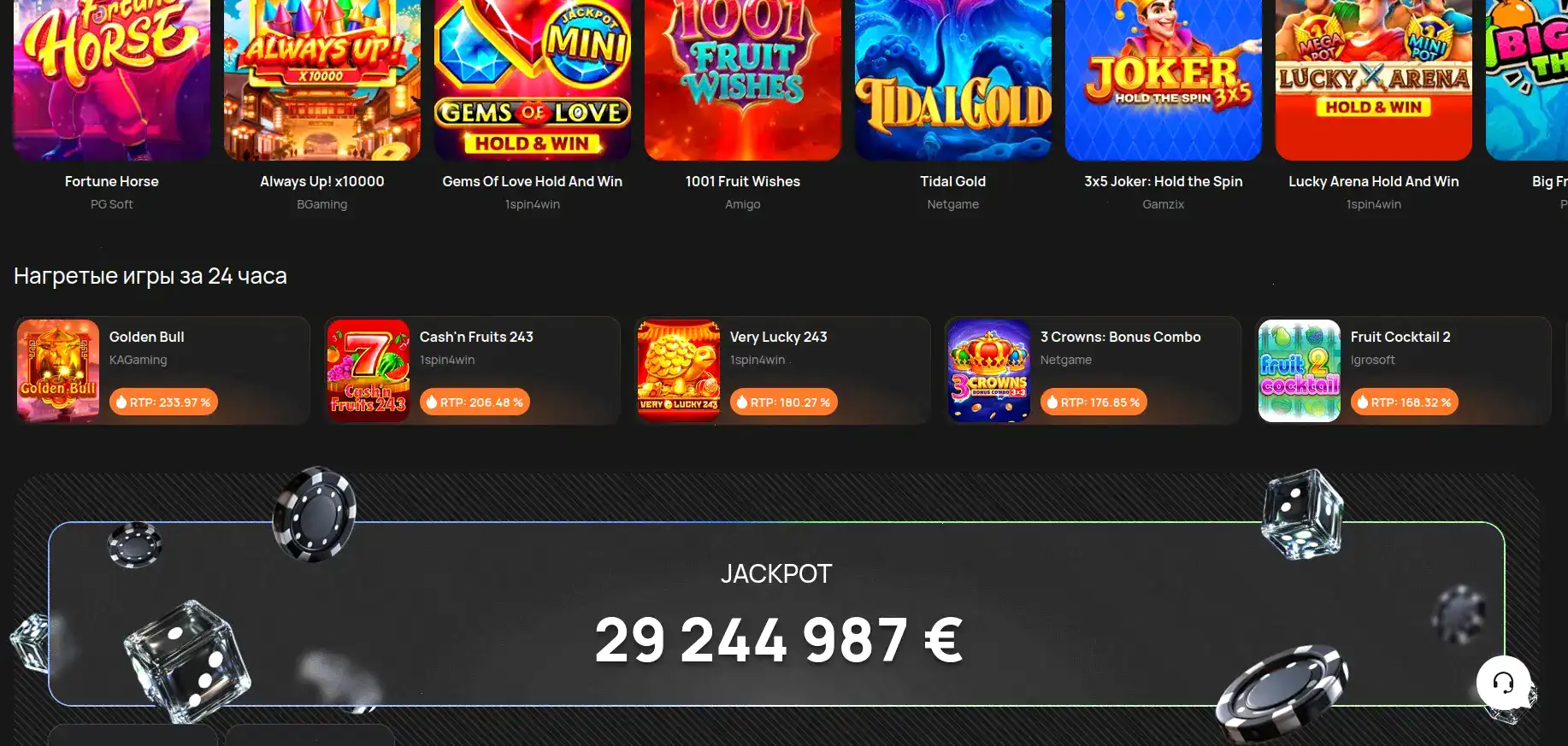 Инфраструктура казино Болливуд
